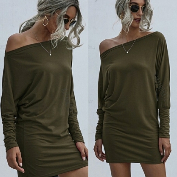 Private Label Dresses & Skirts - Off-The-Shoulder T-Shirt Dress